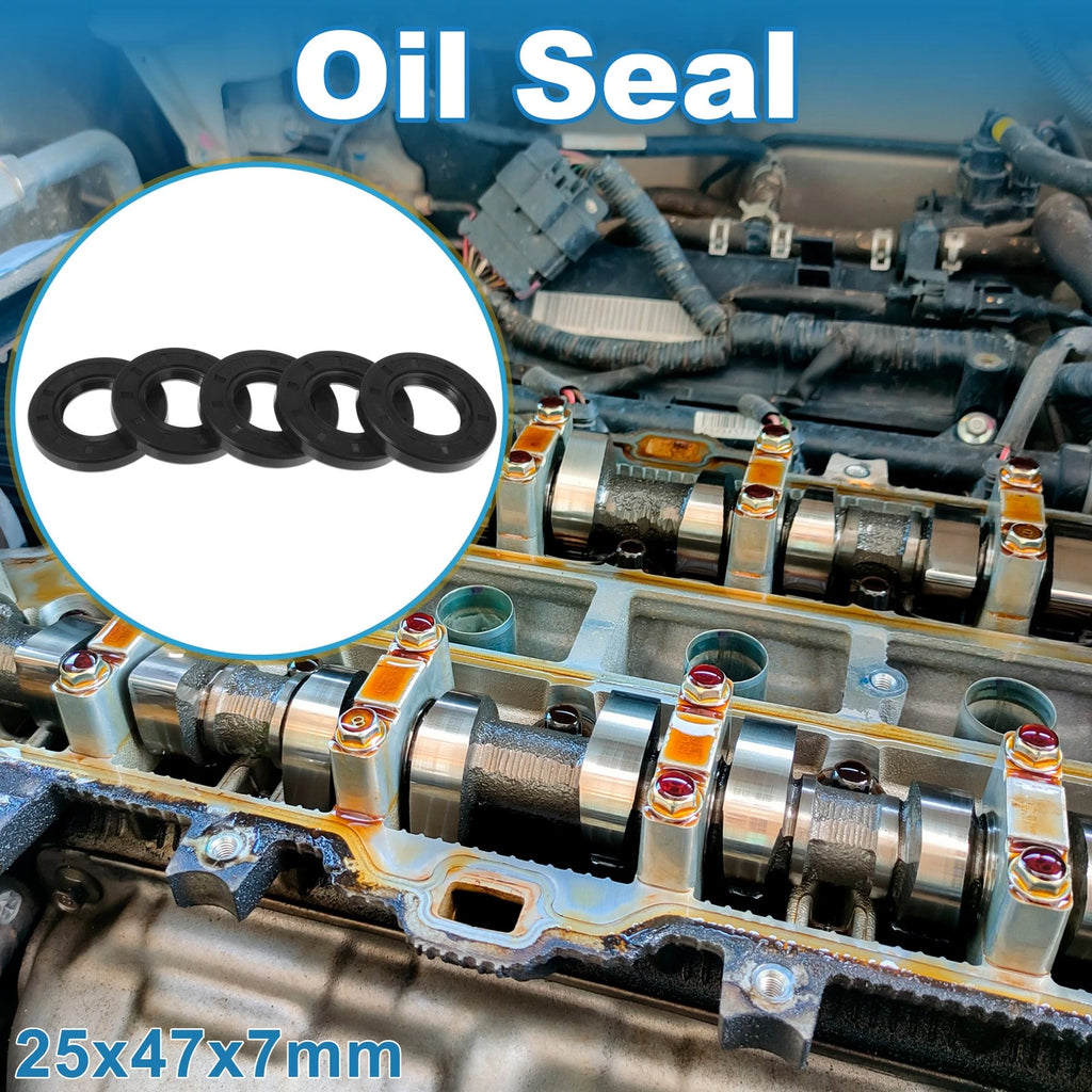 Set of 5 Oil Seal Rotary Shaft Seal for Various Models (25x47x7mm)