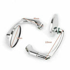 Pair of Moto L-Bar Round Rear View Mirrors for Universal (8mm 10mm)
