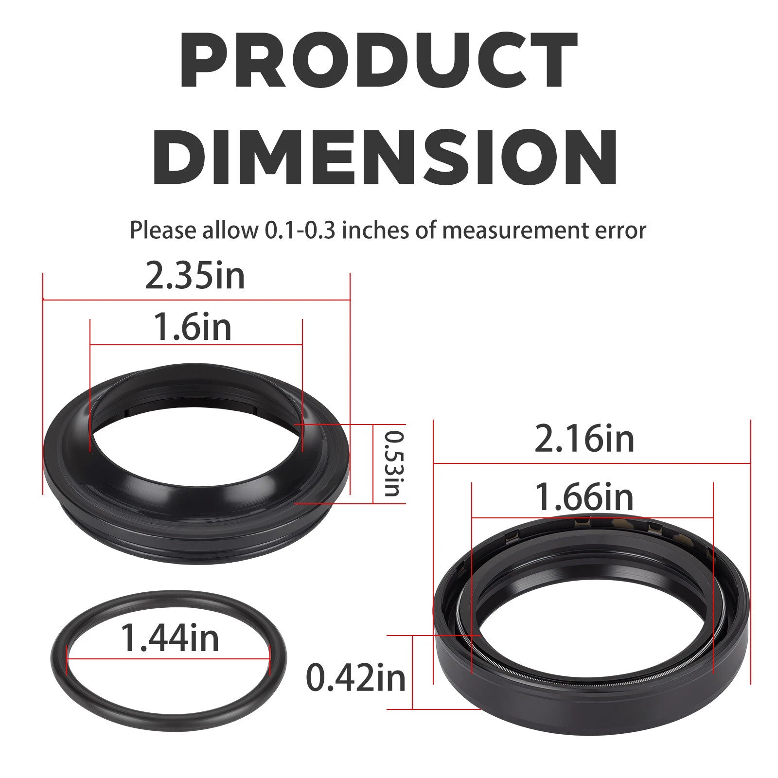 Front Fork Dust Oil Seals 51153-41G00 for Suzuki GSXR1000 (2005–2008), GSX1300R (2008–2024)
