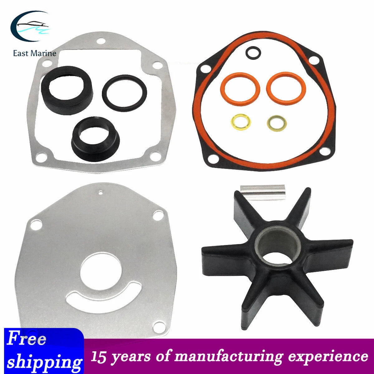 Water Pump Impeller Kit for Mercury 4-Str 75 80 90 100 HP Outboard (1975–2023) 47-8M0100526