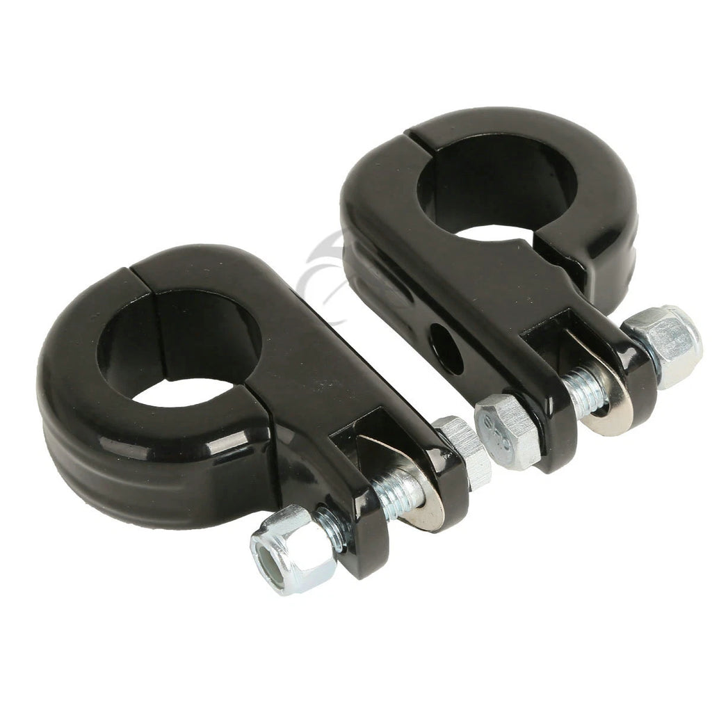 1 1/4" Highway Engine Guards Foot Pegs Mount Clamps for Harley Touring