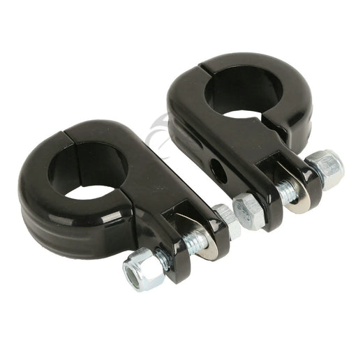 1 1/4" Highway Engine Guards Foot Pegs Mount Clamps for Harley Touring