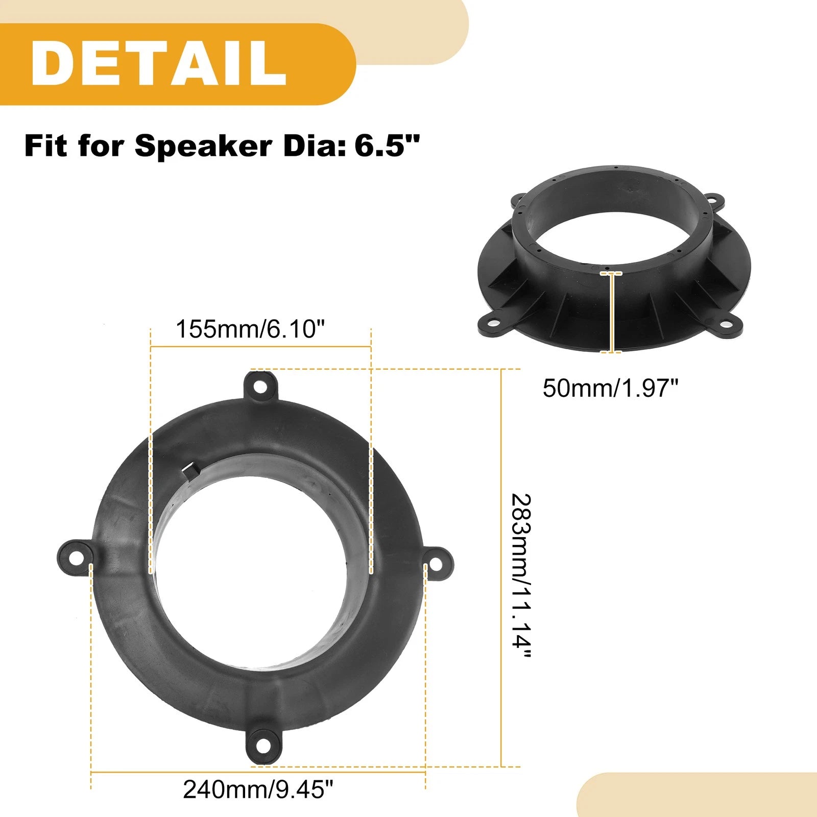 Set of 2 Speaker Spacer Rings for Mazda Atenza 