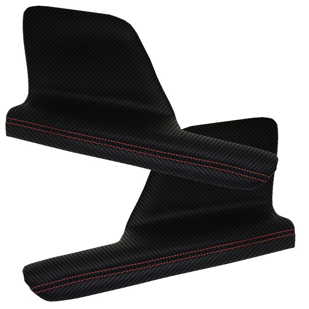 2X Door Armrest PVC Carbon Fiber for Honda Odyssey (2011–2017) Red Stitch