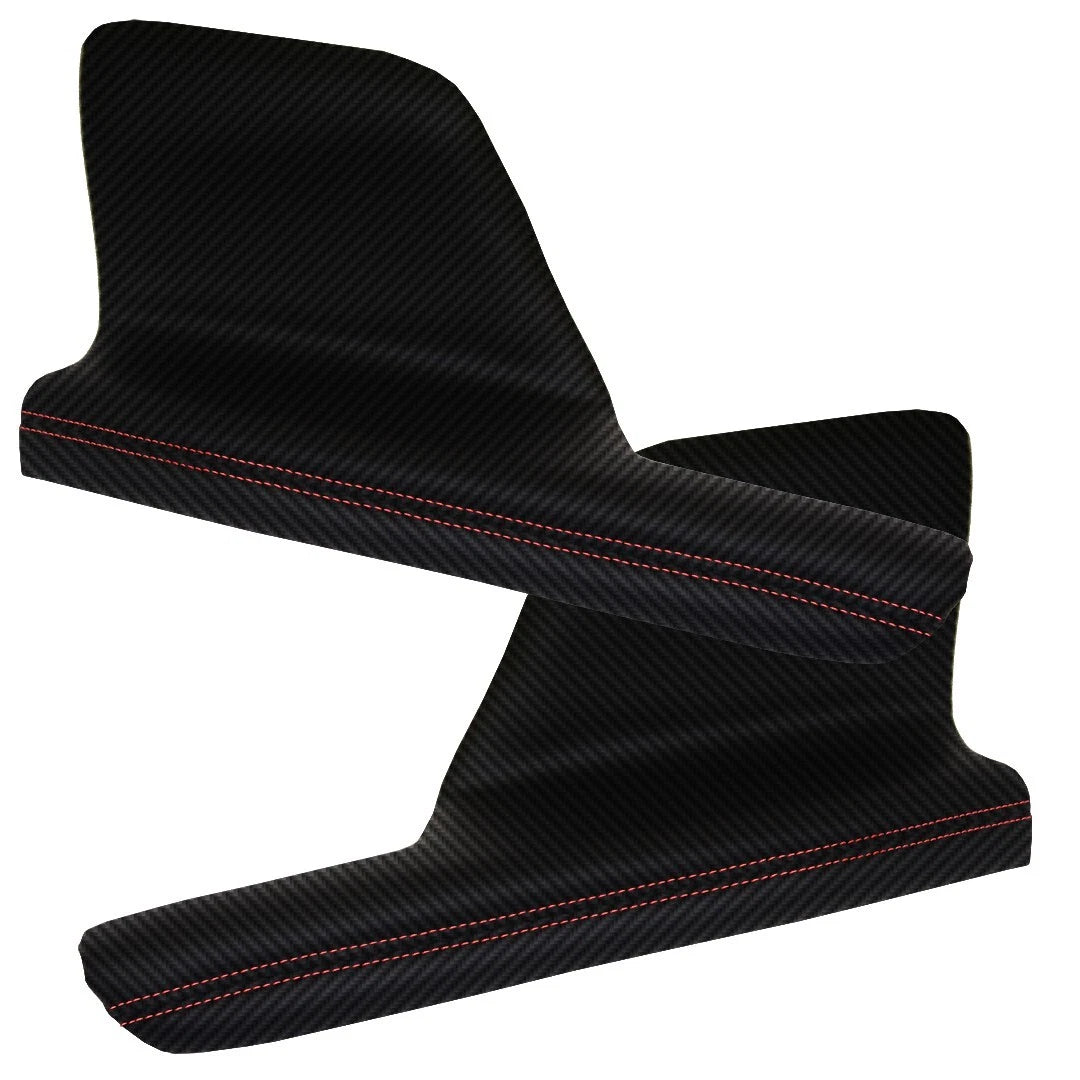 2X Door Armrest PVC Carbon Fiber for Honda Odyssey (2011–2017) Red Stitch