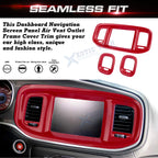 Red Carbon Style Dash Air Vent Outlet Cover for Dodge Charger (2015-2023)