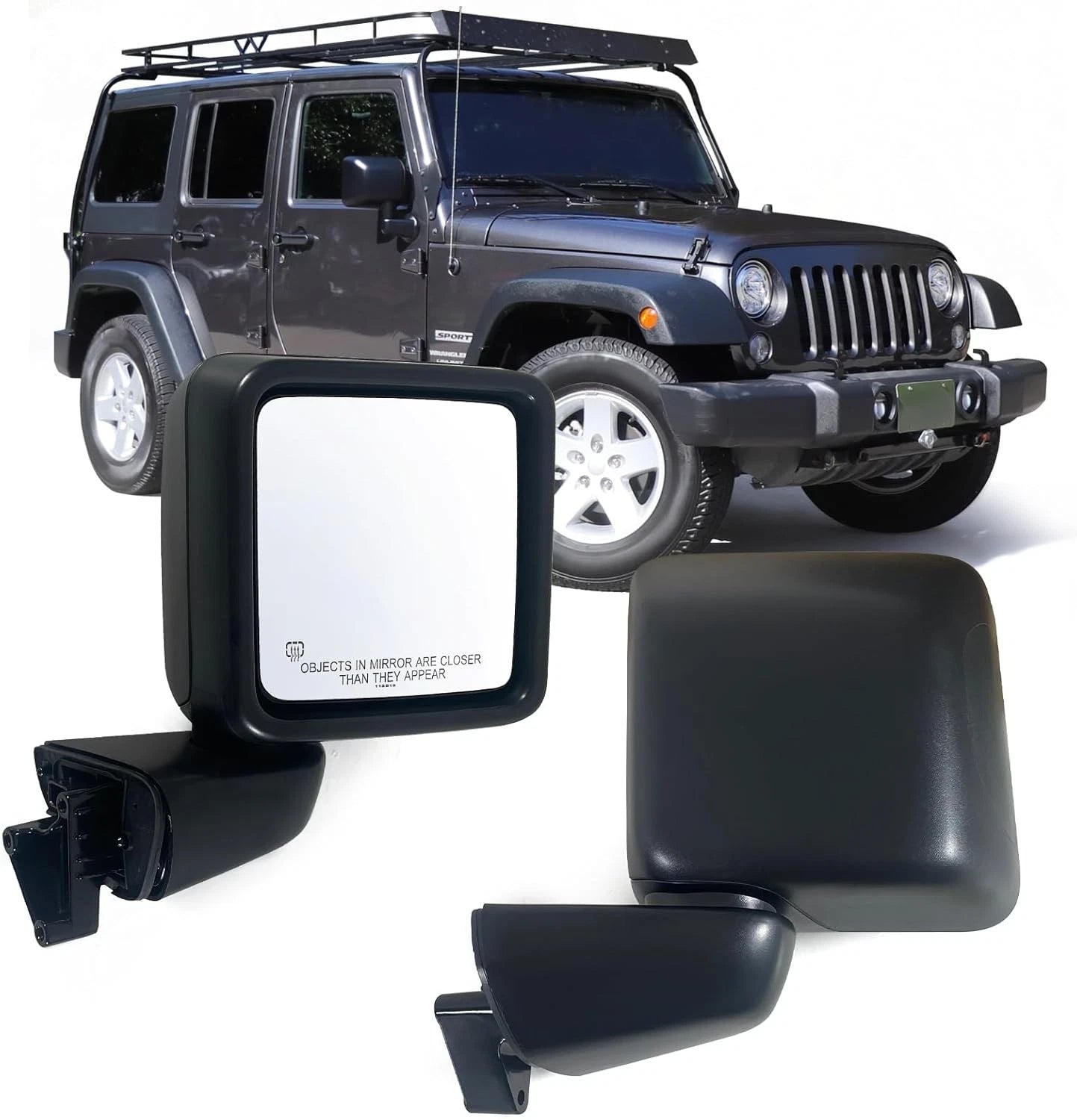 Pair Power Heated Mirrors for Jeep Gladiator Wrangler JL (2018–2023)