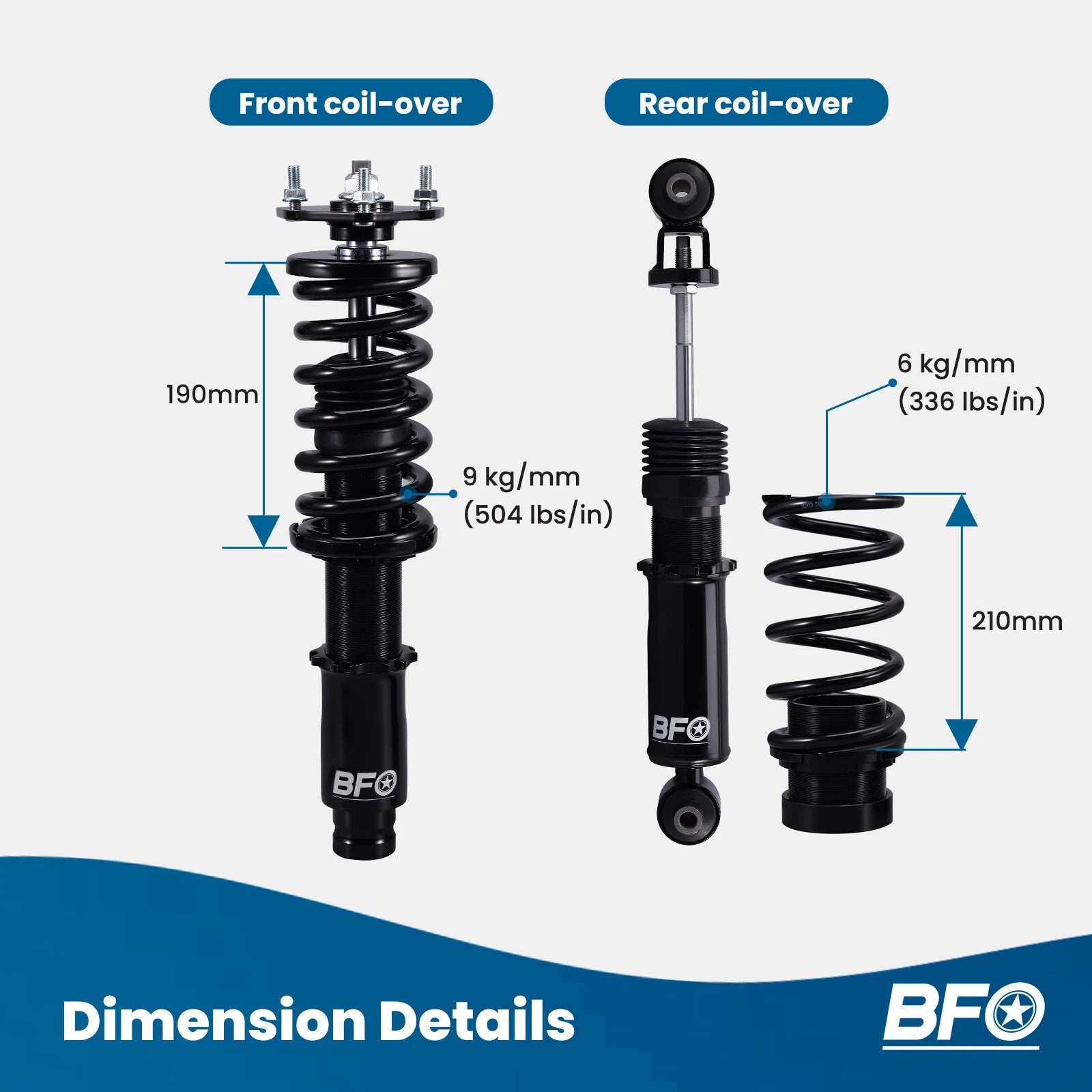 Complete Coilover Spring Kit for Mazda 6 (2003–2007) Adj Height Shock Absorbers