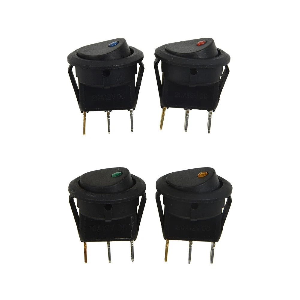 Set of 4 Waterproof LED Rocker Switches for Toggle (12V)