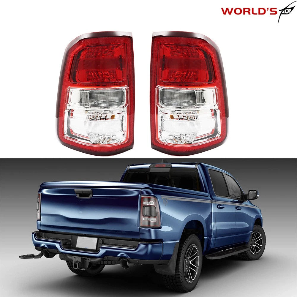 Set of 2 Tail Light Brake Lamps for Ram 1500 (2019–2023) Chrome Bezel