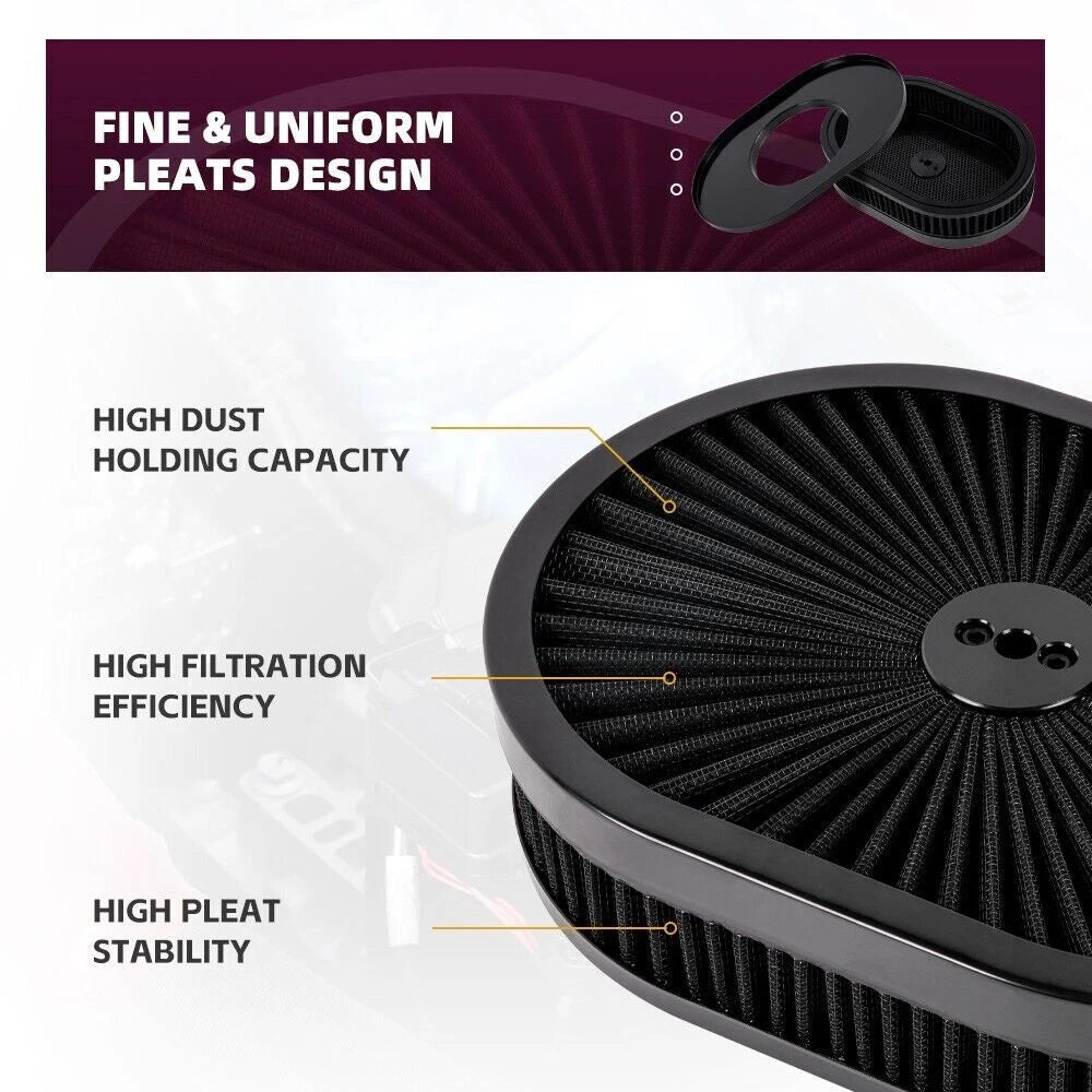 12" Oval Full Finned Air Cleaner for Demon Carburetors