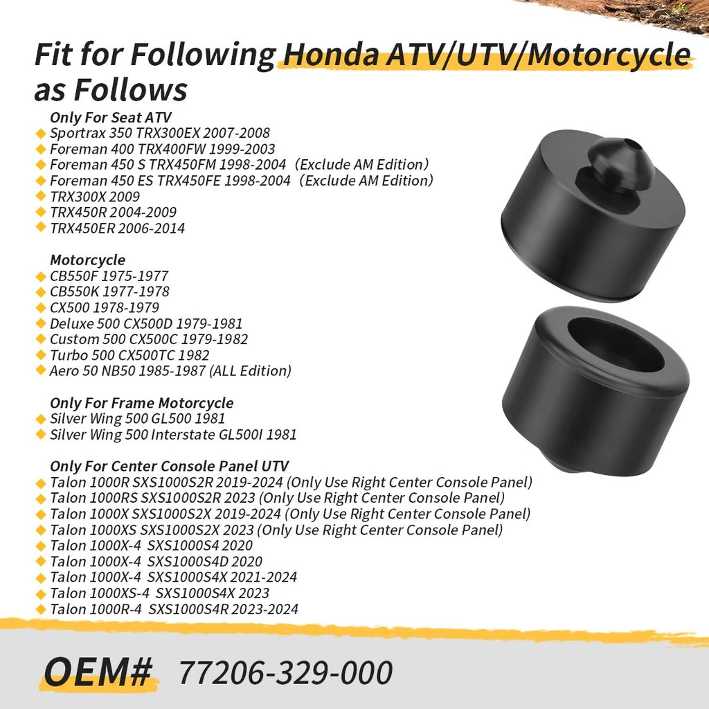 2x Console Rubber Cushion for Honda Talon 1000R 1000X 1000X-4 1000XS-4 1000R-4