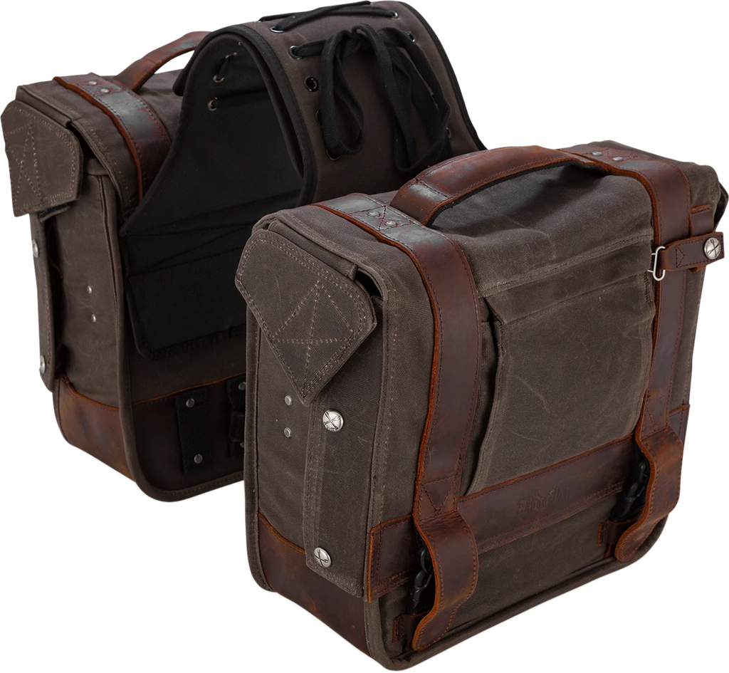 Throw-Over Saddlebag for Burly Brand (Dark Oak)