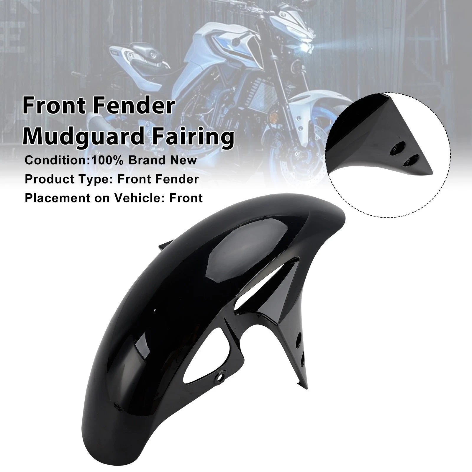 Front Fender Mudguard for Yamaha YZF-R3 YZF R25 MT-03 (2025–2026) Black