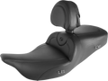SADDLEMEN Roadsofa Seat for Harley FLH/FLT (Heated, Backrest, Black Stitching)