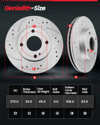 Front Brake Rotors & Ceramic Pads Kit for Ford Focus (2008–2011)