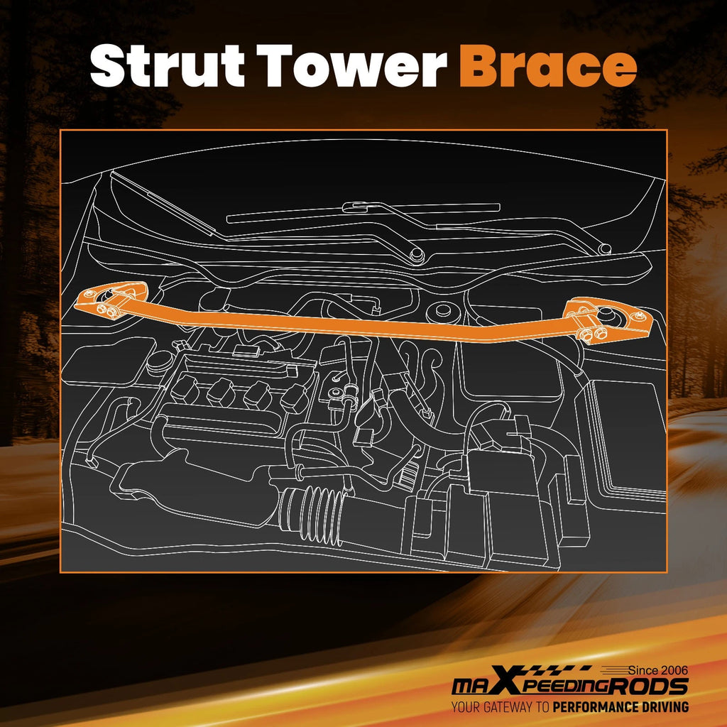2X Front Upper Suspension Strut Bar Tower Brace for Honda Accord (2013–2017)