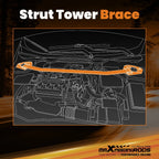 2X Front Upper Suspension Strut Bar Tower Brace for Honda Accord (2013–2017)