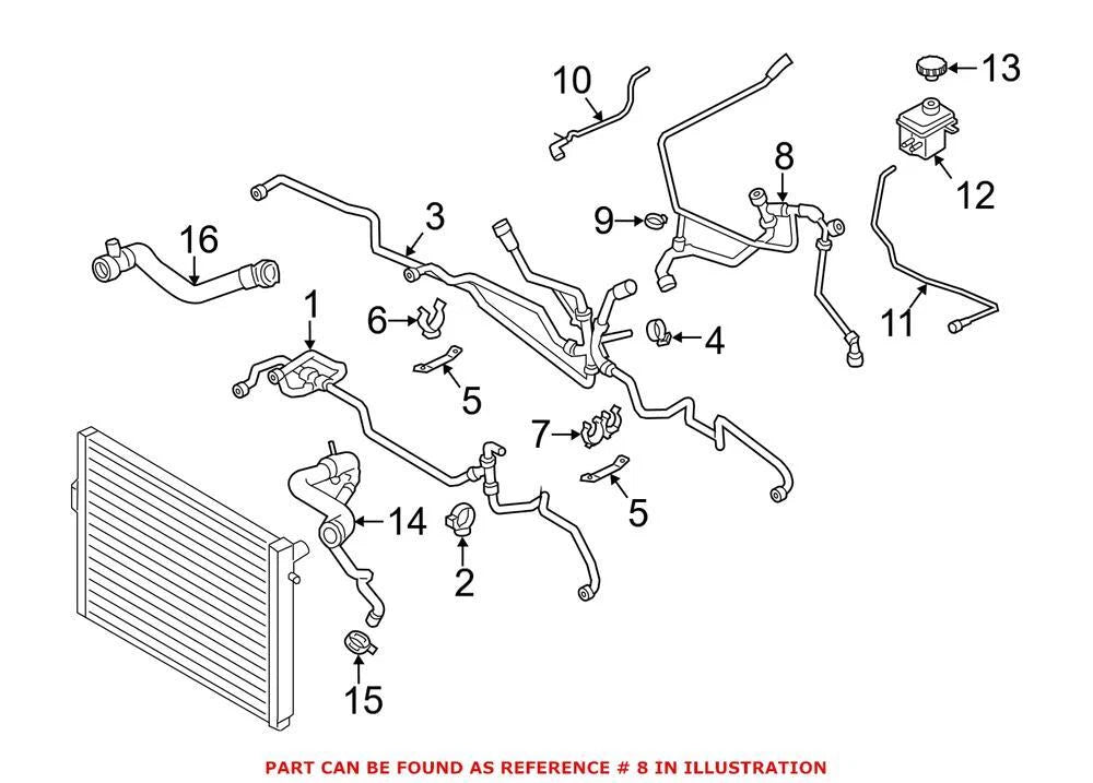 Engine Coolant Overflow Hose for BMW M5 M6 M6 Gran Coupe (2012–2019)