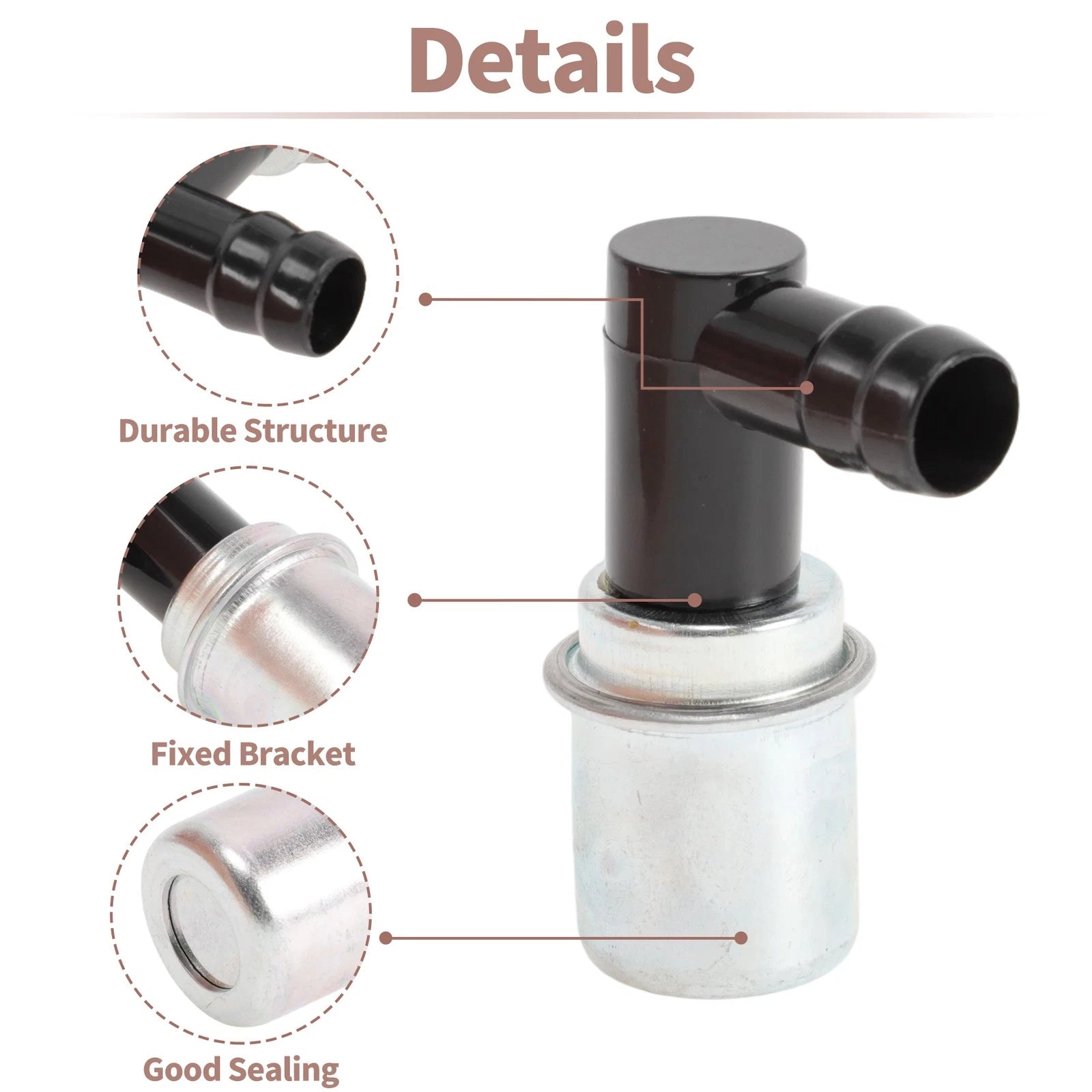 PCV Valve for Ford Bronco (1987–1996) 19313317 Plastic Metal Black Silver