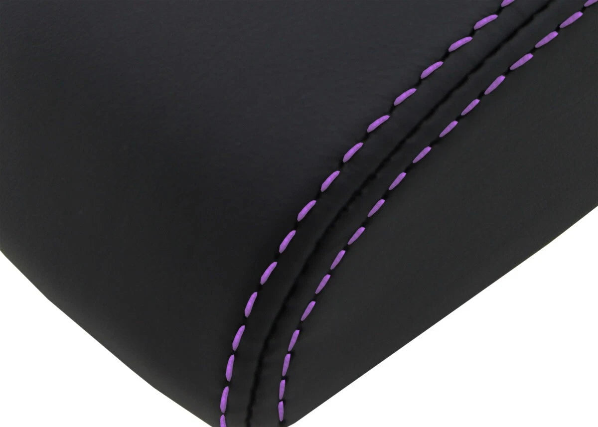 Leather Console Lid Armrest Cover for Chevrolet Impala (2006–2019) Purple Stitch