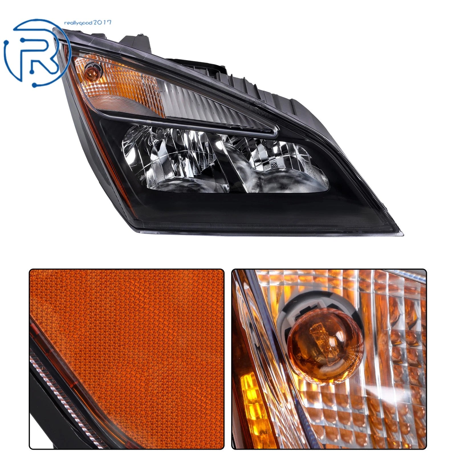 Right Headlamp with Bulb A6601512003 for Freightliner Cascadia (2018–2023)