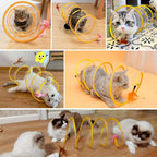 Folded Cat Tube Tunnel for Kittens - Interactive Decompression Toy