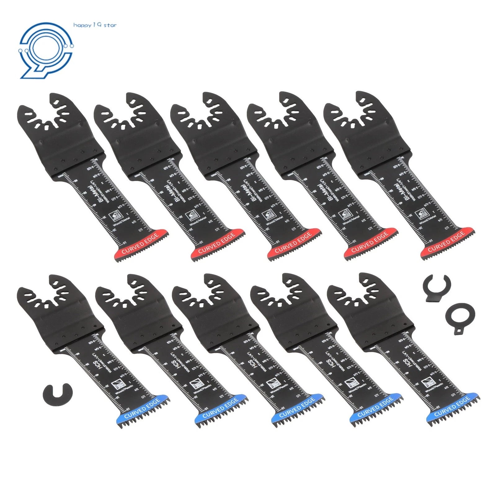 10 PCS Oscillating Saw Blades Curved Edge Bi-Metal & Japanese Teeth