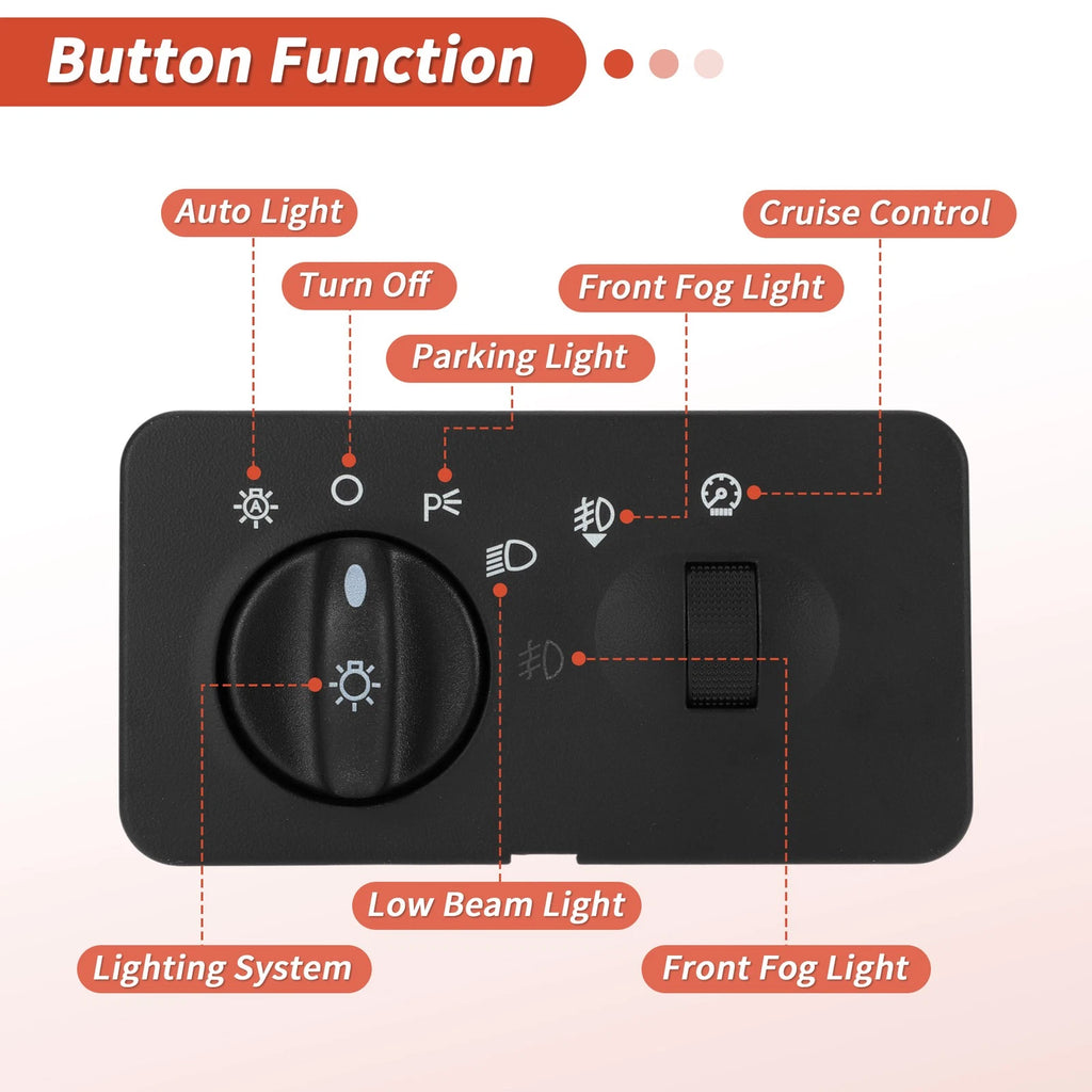 Headlight Switch for Ford F-250 Super Duty F-350 Super Duty (2003–2007) No. 2C3Z11654DAA