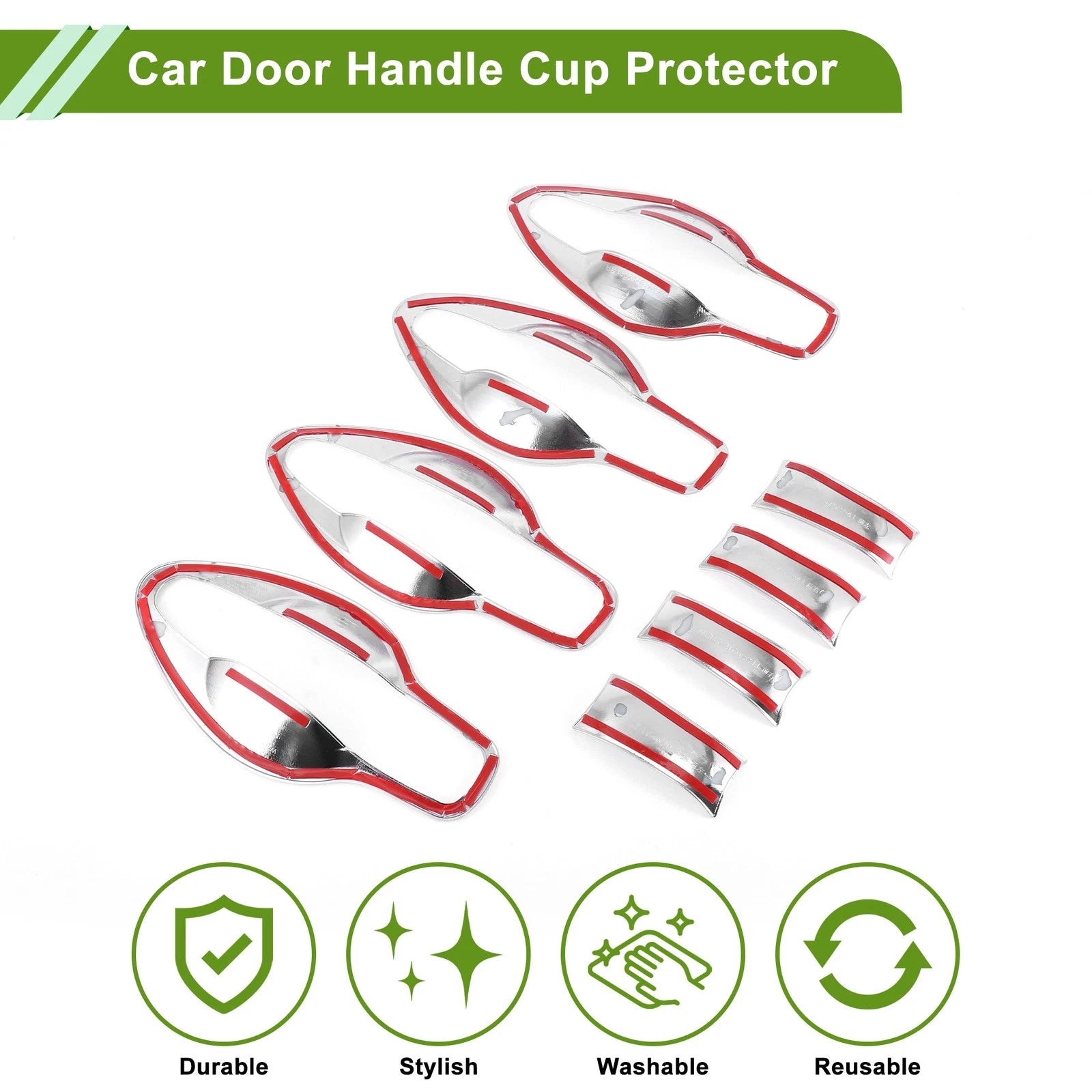 Set of 8 Chrome Door Handle Cup Protectors for Nissan Murano (2015–2022)