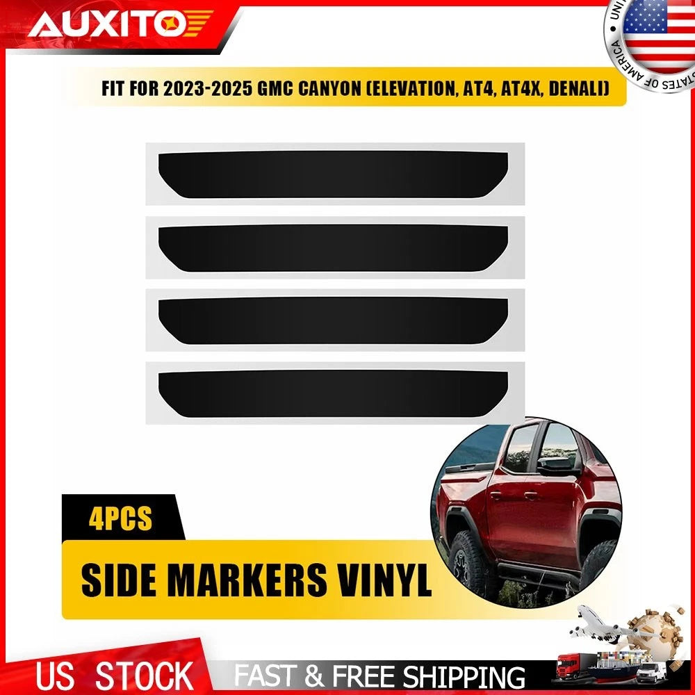 Set of 2 Side Marker Black Vinyl Decals Overlay for GMC Canyon (2023–2025)