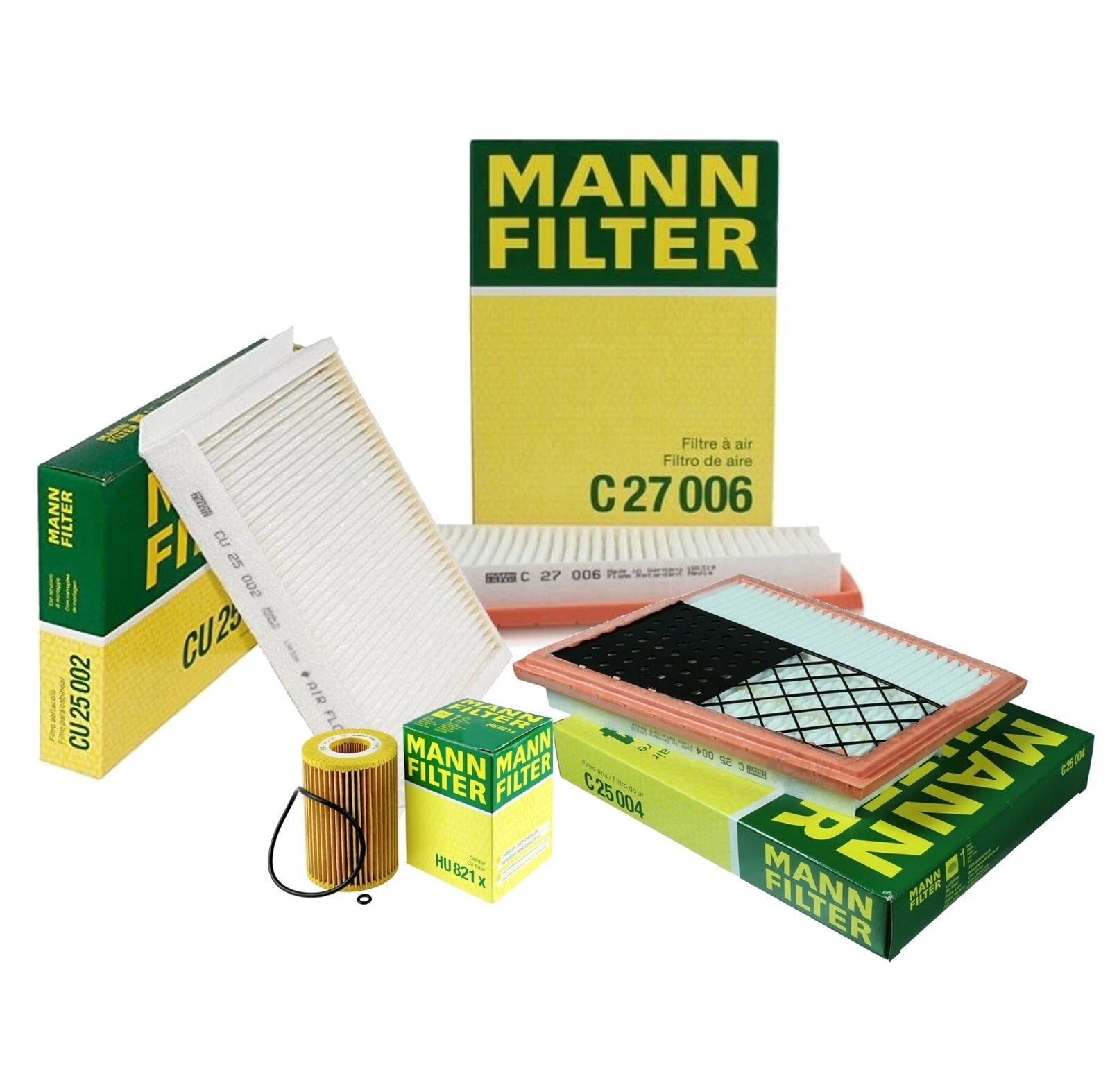 2X Mann Oil Paper Cabin Air Filter Service Kit for Mercedes W166 X166 (2012–2018)
