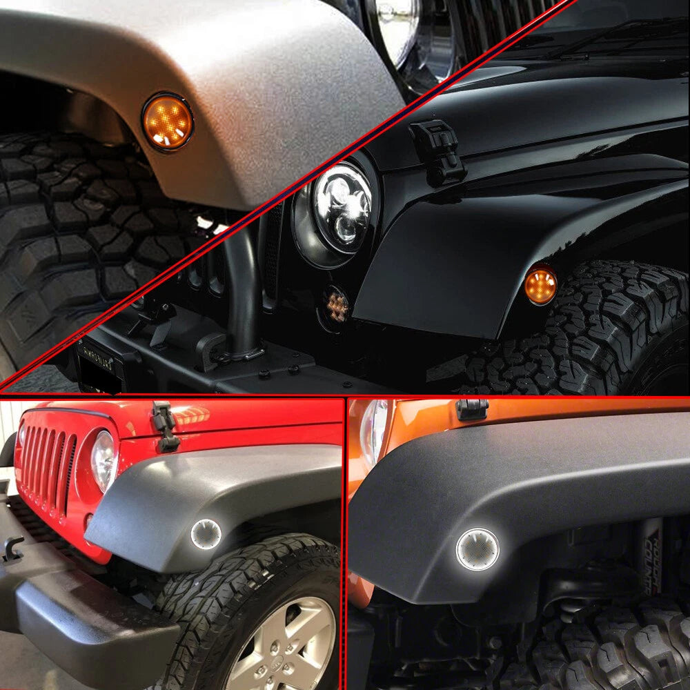 LED Side Marker Turn Signal Lights for Jeep Wrangler JK (2007–2018)