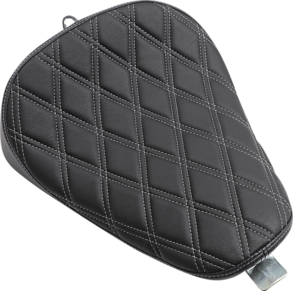 Bobber Solo Seat for Harley Sportster XL (Double Diamond, Silver Stitch)