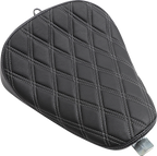 Bobber Solo Seat for Harley Sportster XL (Double Diamond, Silver Stitch)