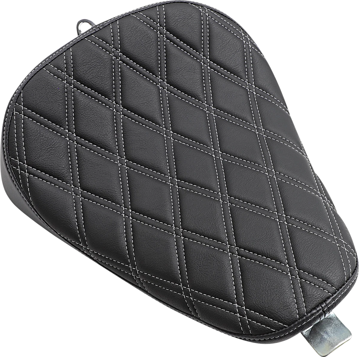 Bobber Solo Seat for Harley Sportster XL (Double Diamond, Silver Stitch)