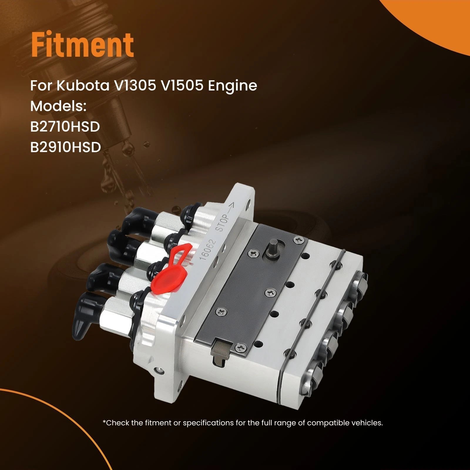 Fuel Injection Pump for Kubota KX71 KX71-3 KX91-2 (V1305 V1505) (2010–2015)