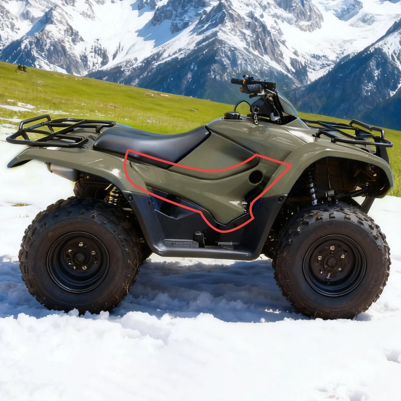 Right Side Plastic Cover for Honda TRX420FE FM TE TM (2007–2013) #83550-HP5-600ZA