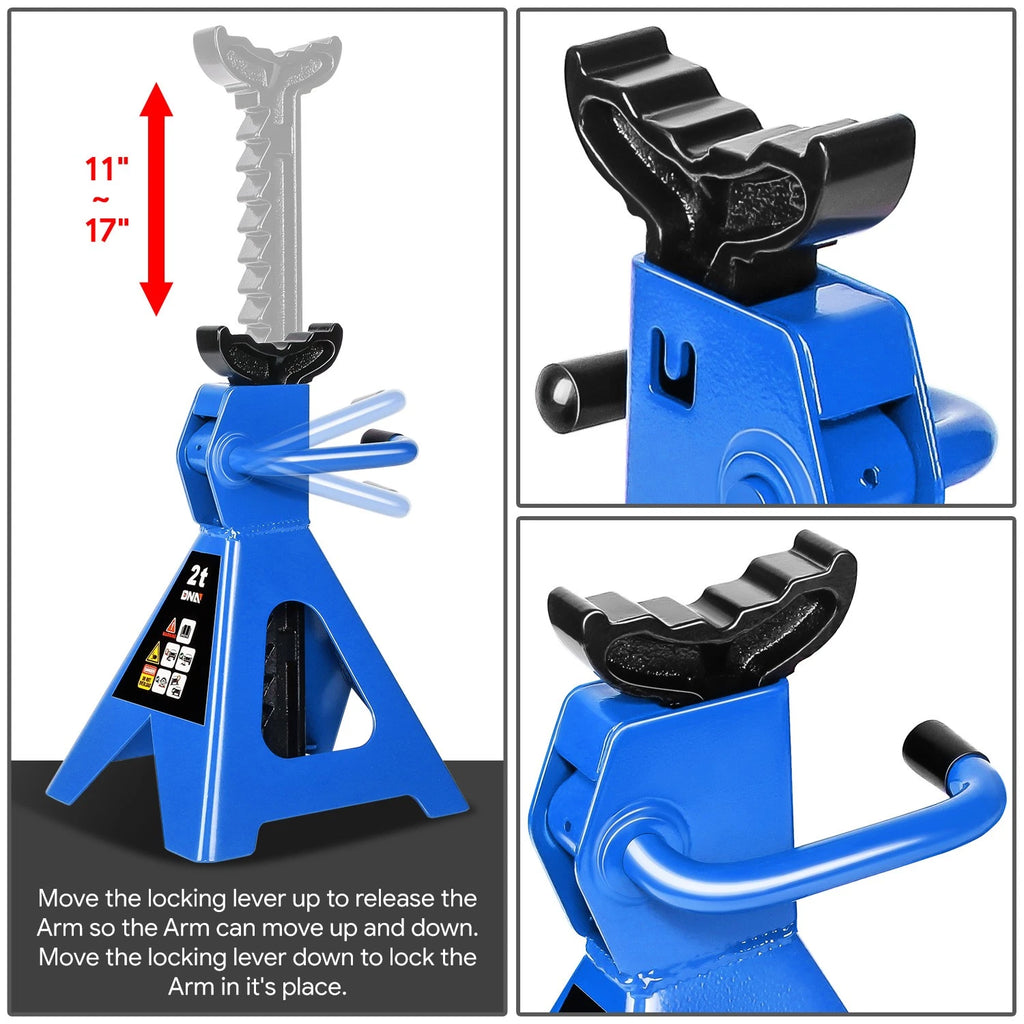 2 Ton Low Profile Hydraulic Floor Jack + Ratchet Stands for Truck SUV