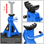 2 Ton Low Profile Hydraulic Floor Jack + Ratchet Stands for Truck SUV