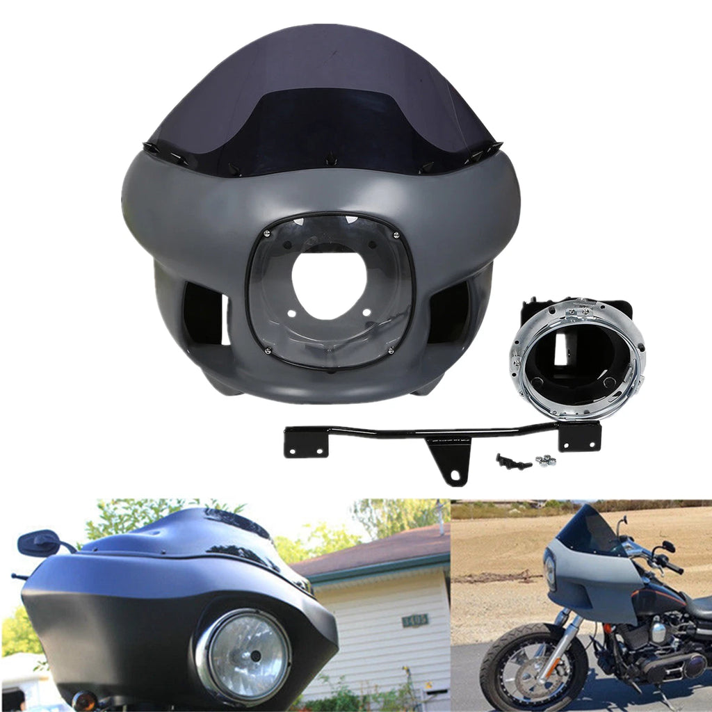 7" Round Headlight Cowl for Harley Dyna Low Rider