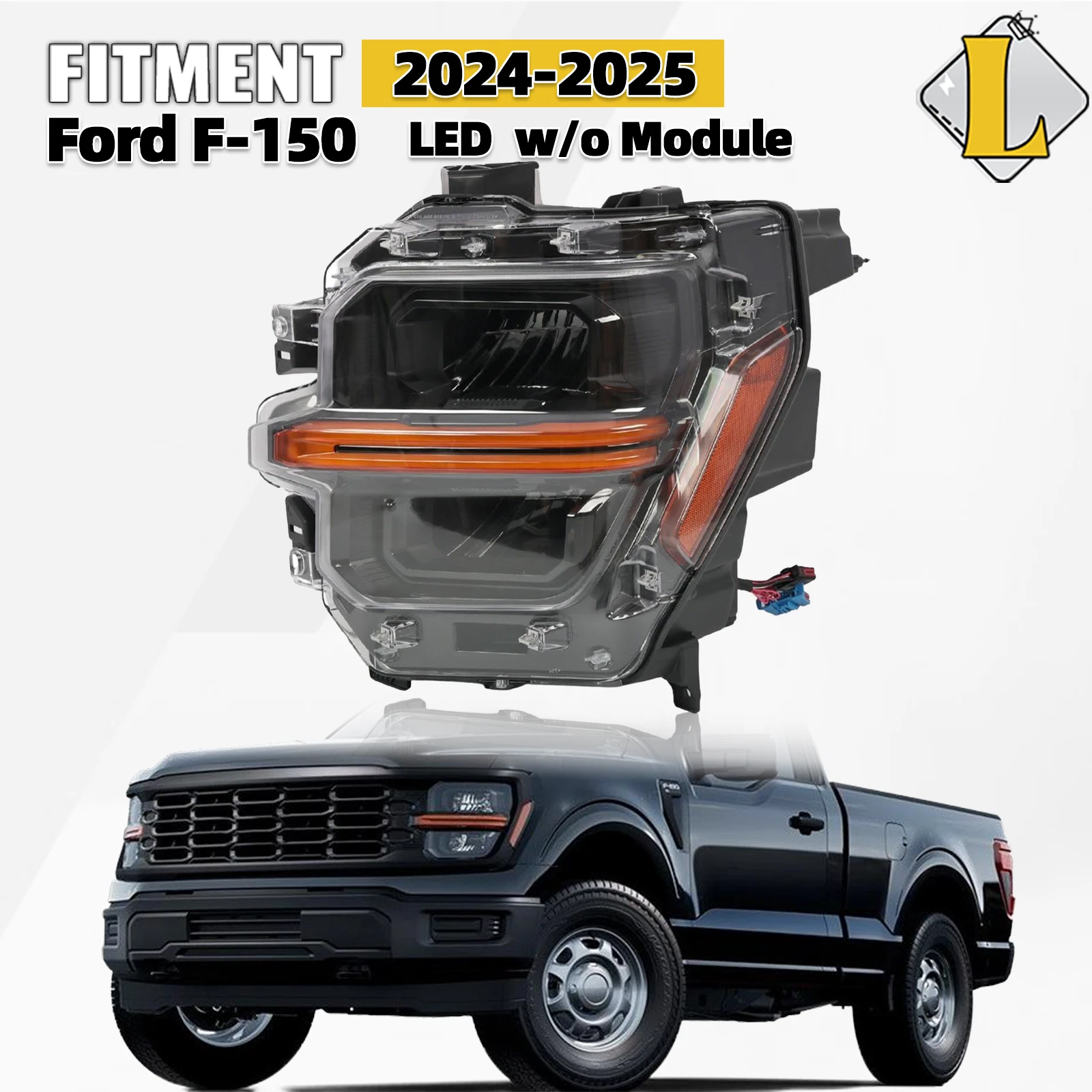 LED Headlight Reflector for Ford F-150 (2024–2026) Driver Left Side