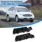 Pair of Front Bumper Bracket 71193-SWA-003 for Honda CR-V (2007) Plastic Black