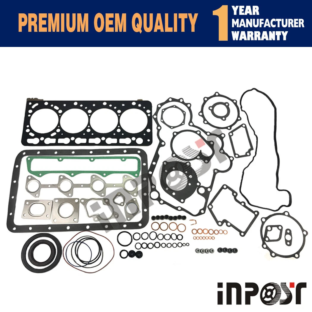 Overhaul Gasket Kit Set for Kubota Bobcat V3300 V3300T V3300DI (12 Valves)