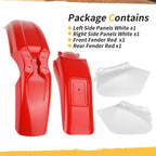 White Side Panels & Red Fenders Guards for Honda XR250R XR400R (1996–2004)