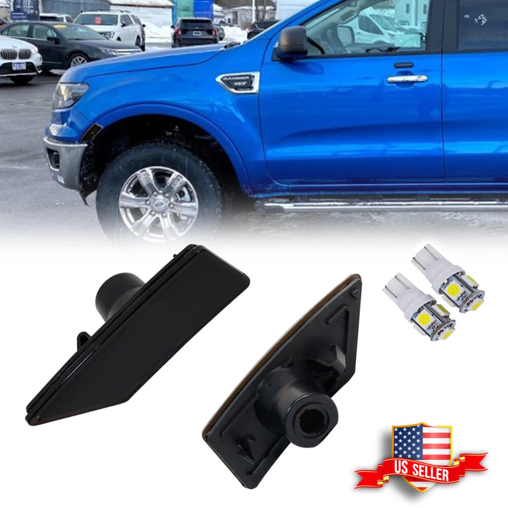 Smoked Lens LED Front Fender Side Marker Lights for Ford Ranger (2019–2021)