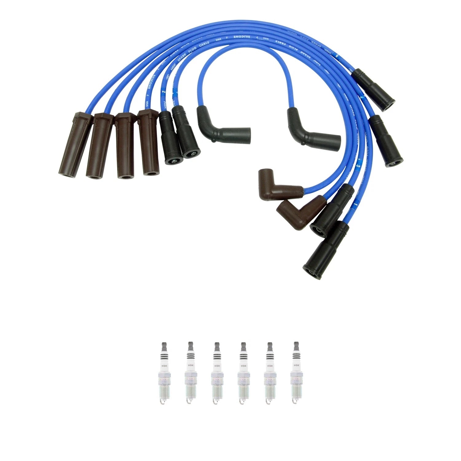 NGK Wire Set & 6 Ruthenium HX Spark Plugs for Silverado 1500 (2014–2019)