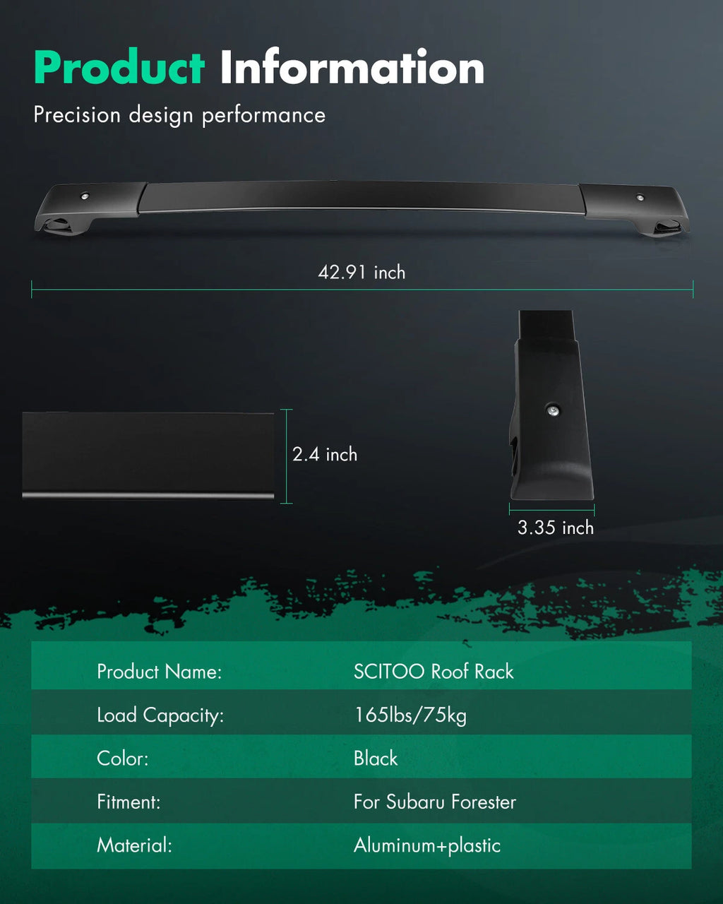 Roof Rack Cross Bar for Subaru Forester (2009–2013)