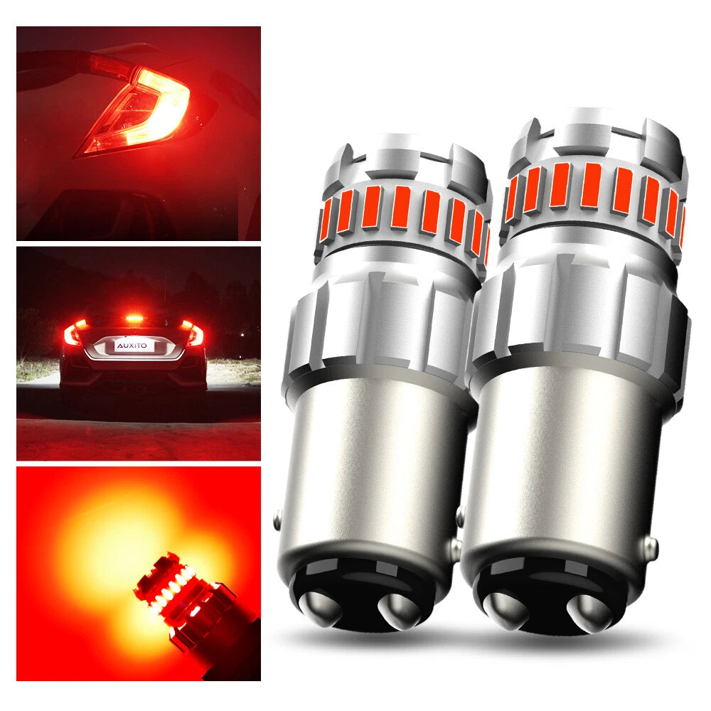 2X Red LED Brake Tail Light Bulbs for AUXITO 1157 7528 2057 2357