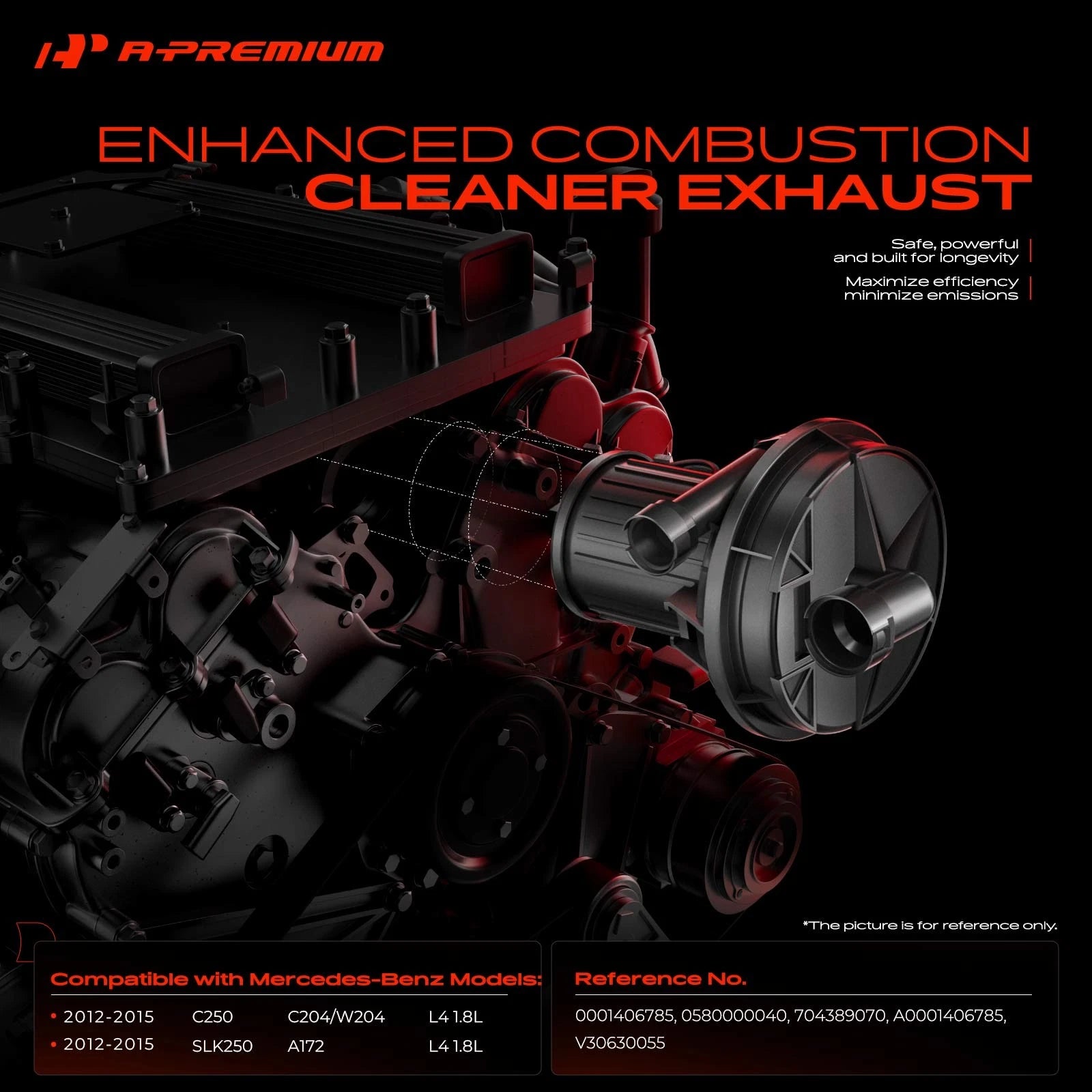 Secondary Air Injection Pump for Mercedes-Benz C250 SLK250 (2012–2015)